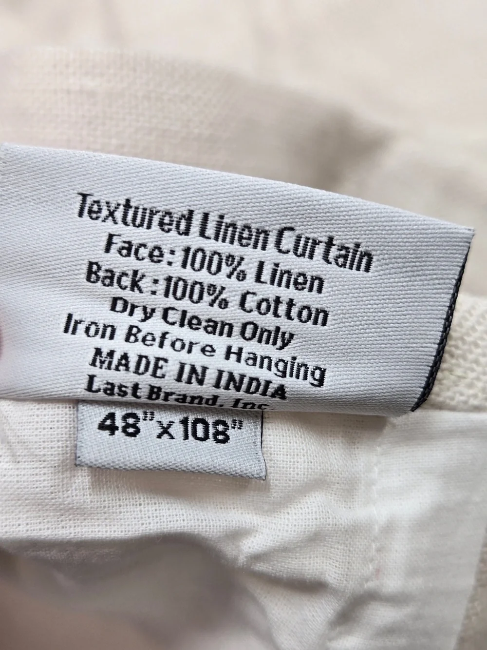 NWT QUINCE Set Of 2 48x108 Heavyweight European Linen Curtains Sand 0142
